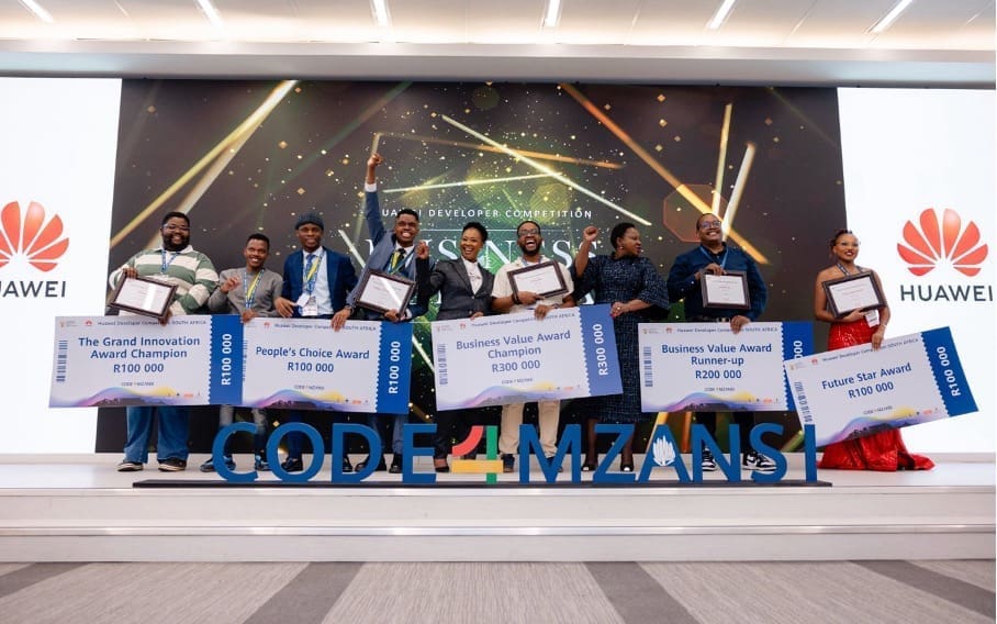 The winners at the Huawei Developer Competition; Code4Mzansi