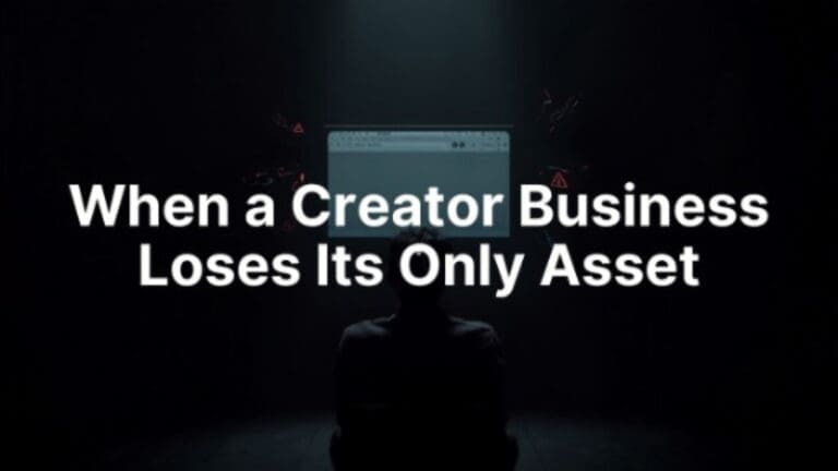 When a Creator Business Loses Its Only Asset creator economy